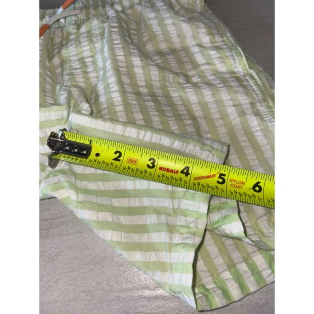 Cat & Jack Boys Lime Green‎ White Striped Seersucker Swim Trunks Size Medium
